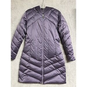 GoLite Jacket Womens Large Purple Puffer Hooded‎ Zip Up Down Filled Outerwear